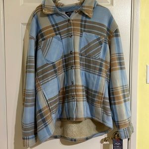 Cozy Sherpa lined flannel jacket
